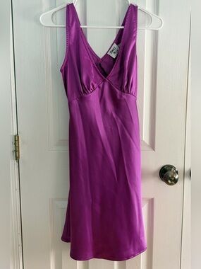 Princess Polly Purple Satin Mini Dress Size 4